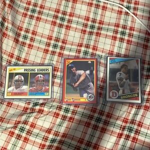 Topps John elway and Dan morino rookies 1984 , Randy Johnson fleer 90.